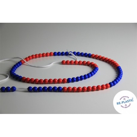 Riesen-Rechenkette rot/blau 100-er Zahlenraum, Perlenkette zum Zählen und Rechnen