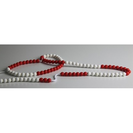 Riesen-Rechenkette rot/weiss 100-er Zahlenraum, Perlenkette zum Zählen und Rechnen