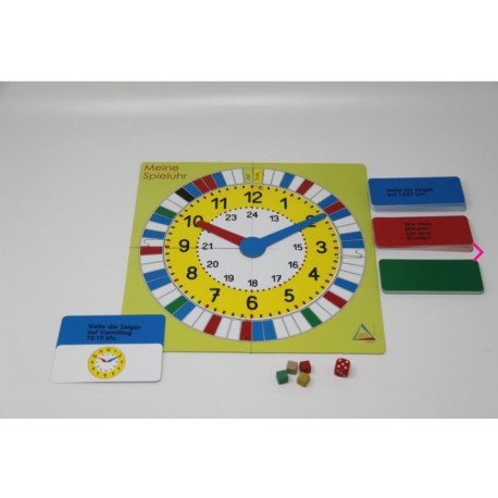 Mathespiel - Lernspiel Uhrzeit für 2-4 Spieler