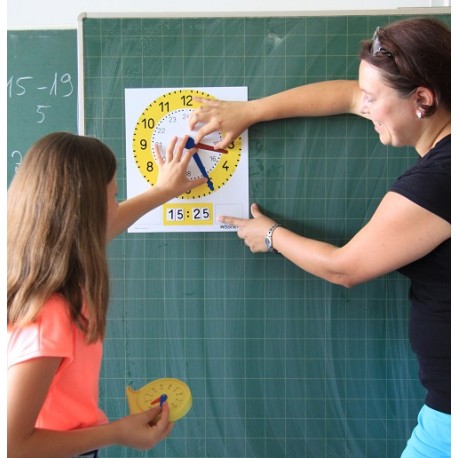 Folienuhr für die Tafel magnetisch, Lernmaterial