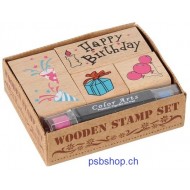 Stempelset Happy Birthday, 8,3x7x2,5