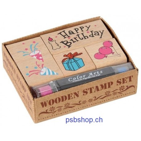 Stempelset Happy Birthday, 8,3x7x2,5