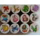 Stempel Wilde Tiere,1 Set 12 Stück,  D2cm,  H3 cm