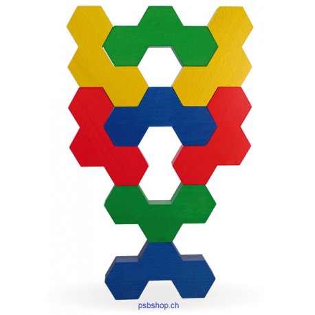 8 farbige Holzbausteine - Honeyflower