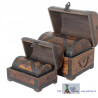Piraten Schatztruhen 4-er Set. Vier dekorative Massivholz-Kisten, 32x25x25cm
