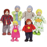 Puppenfamilie 6 Teile– Helle Hautfarbe, Biegepuppen