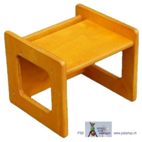 Kleinkinder-Stuhl aus Massivholz, gegilbt