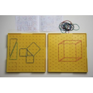Geometriebrett groß doppelseitig gelb  23 x 23 cm