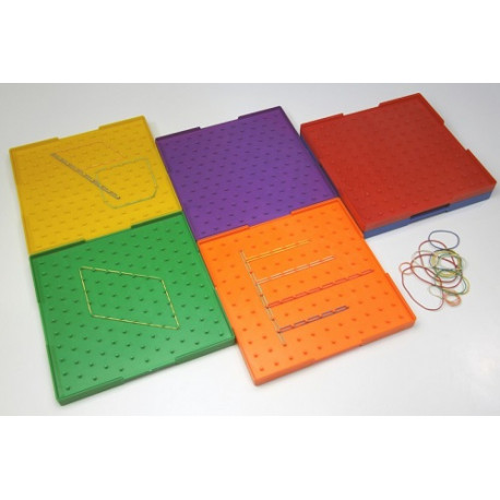 Geometriebretter groß doppelseitig in 6 Farben 6 Stück 23 x 23 cm. Stapelbar.