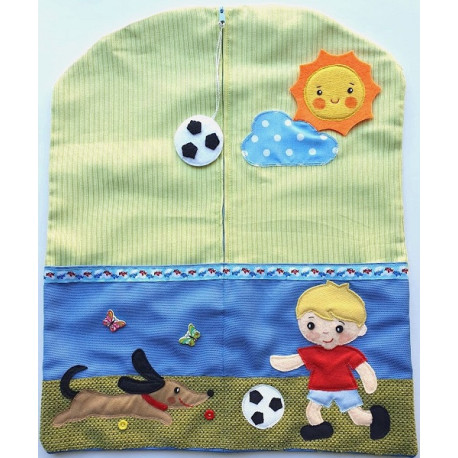 Fussballspieler, Kinder-Kleidersack, Aufbewahrung