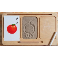 Feinmotorik Lerntafel mit drei Fächern und Kartenschiene