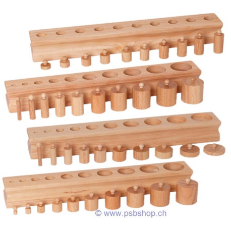 Zylinderblock-Set, Sinnesmaterial 4-teiliges Komplettset