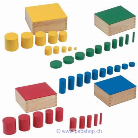 Knopflose farbige Zylinder, 48-teiliges Set