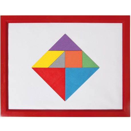 Wandspiel Tangram rot, magnetisch