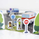 Fahrzeuge auf Strasse, Papier Spielzeugset