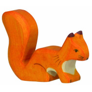 Eichhörnchen, stehend, orange, Holztier