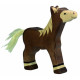 Pferd, laufend, dunkelbraun, Holzfigur