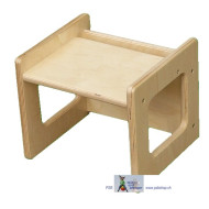 Kleinkinder-Stuhl aus Massivholz, natur