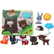 Tiere des Waldes, Textil- Spielbuch mit 10 Tierfiguren