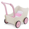 Puppenwagen mit Bettwäsche - Creme