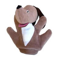 Hund, kuschelige Handpuppe für Kinderhände