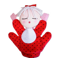 Mädchen,  ﻿kuschelige Handpuppe für Kinderhände