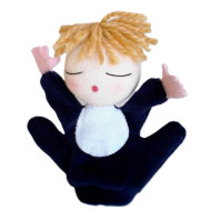 Junge, kuschelige Handpuppe für Kinderhände