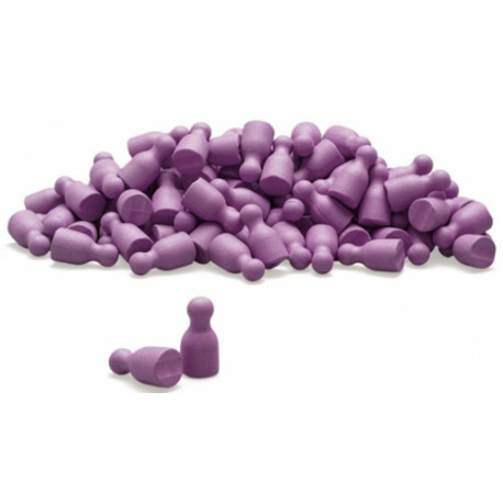Satz aus 100 Spielfiguren in lila