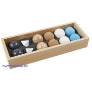Tasten, Tastspiel mit 12 Kugeln im Holzkasten 3+