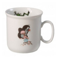 Tasse mit Motiv, Maulwurf mit dem Spaten