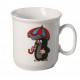 Tasse mit Motiv, Maulwurf mit Regenschirm