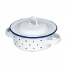 Emaille-Henkeltopf mit Deckel-10 cm flach