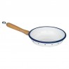 Email-Pfanne mit Holzgriff -12 cm