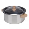Alu - Henkeltopf 12 cm, Deckel und Holzgriffe