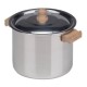 Alu - Henkeltopf hoch 12 cm, Deckel und Holzgriffe
