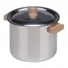 Alu - Henkeltopf hoch 12 cm, Deckel und Holzgriffe