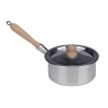 Alu -Stieltopf 10 cm, mit Deckel und Holzgriffe