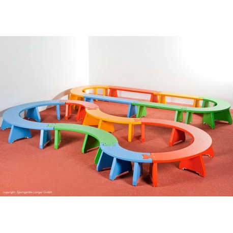 Puzzlebänkchen - Halbkreis - gross, für Spiel-, Gruppen- und Bewegungsräume