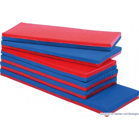 Liegepolster L.132 x 54cm, Kunstleder bordeaux/Baumwollstoff blau