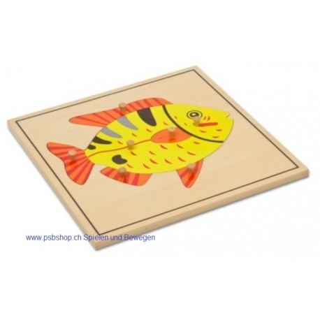 Der Fisch- Holzpuzzlekarte in der Größe 24 x 24 cm