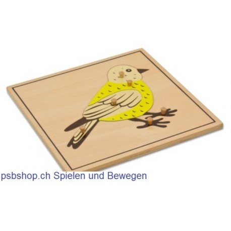 Der Vogel - Holzpuzzlekarte in der Größe 24 x 24 cm