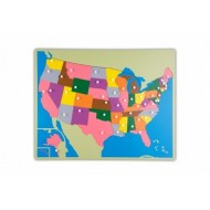 USA, Übersicht über die einzelnen Staaten  und deren Hauptstädte, große Puzzlekarte