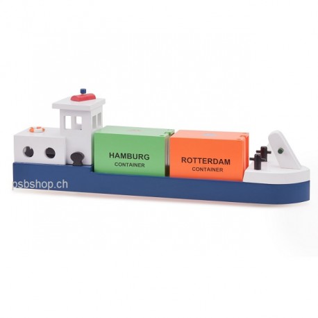 Harbor Line - Lastkahn mit 2 Containern 49, 5 x 10 x 17, 5 cm