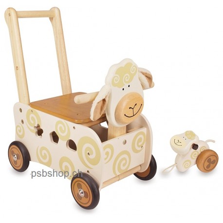 Schiebewagen Schaf, 37,5x25x41,5 cm, ab 12 Monaten