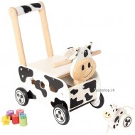 Schiebewagen Kuh schwarz-weiss, 37,5x25x41,5 cm, ab 12 Monaten