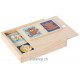 Holzpuzzle-Set Gegensätze  in Holzbox 8 x 8 cm, ab 3-jährig