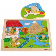 Knopf-Puzzle "Haustiere" 4-teilig, Alter: ab 24M