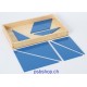 Blaue Dreiecke in 4-eckiger Box