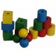 Fädelspiele, geometrische Hozperlen, 35mm, ab 2-jährig