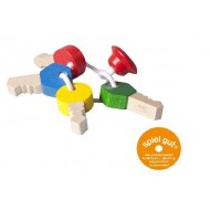 Schlüsselbund - Holz-Greifling,  ab 3M. Bunte Schlüssel zum Fühlen und Greifen. Selbst für die Grossen auch noch ein Spielzeug.